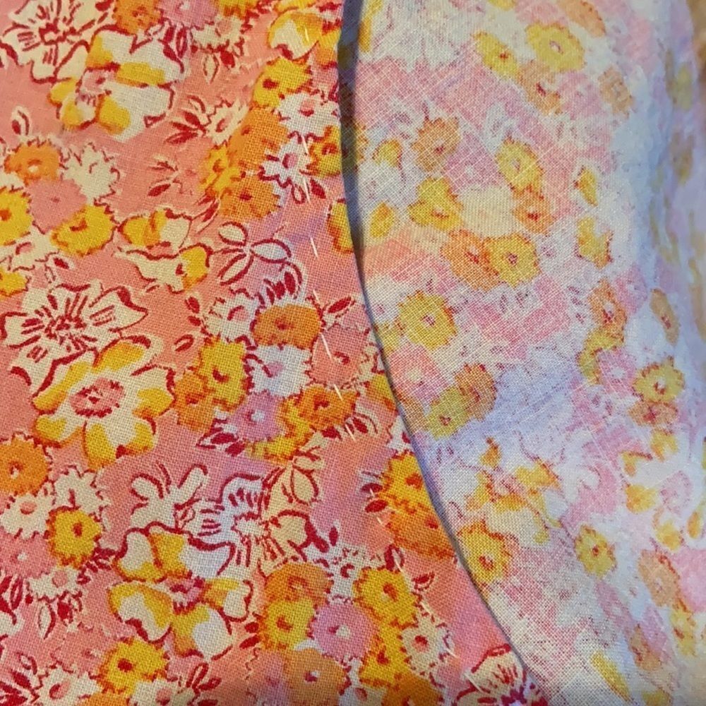 Vintage Pink Orange Floral Dress Handmade.Feminine Summer Romantic Poetcore - Picture 9 of 12
